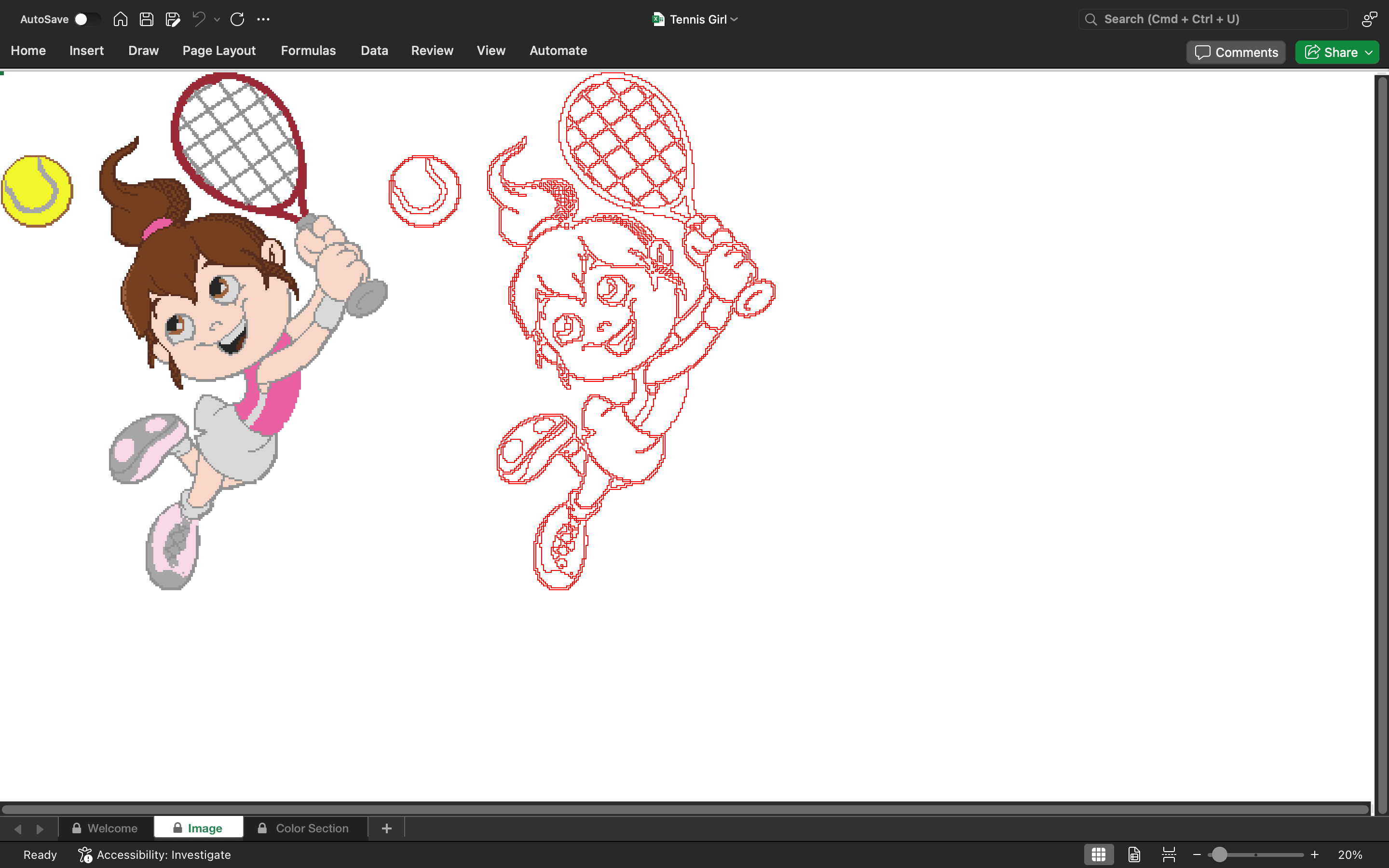 Tennis girl pixel art