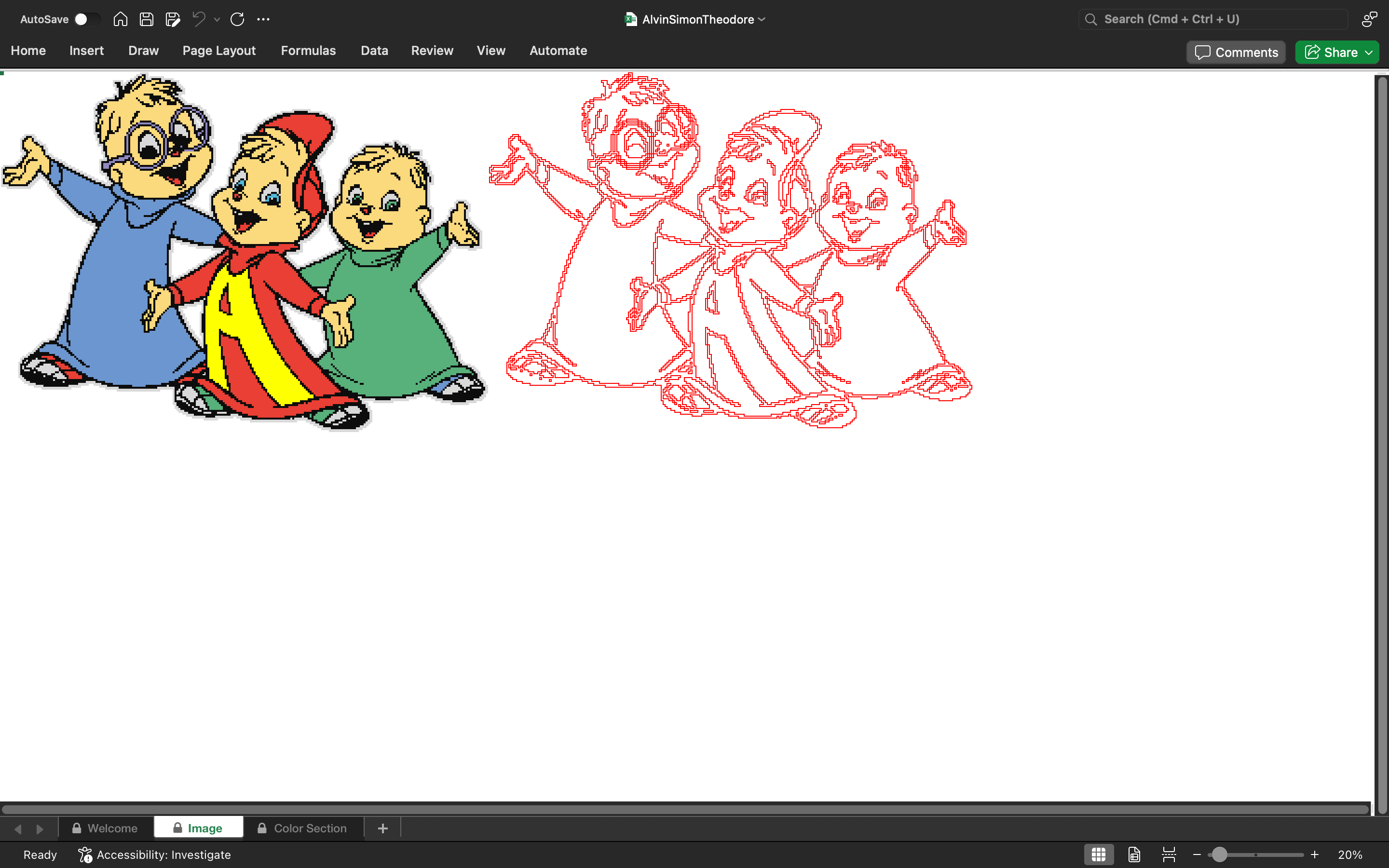 The Chipmunks cartoon pixel art