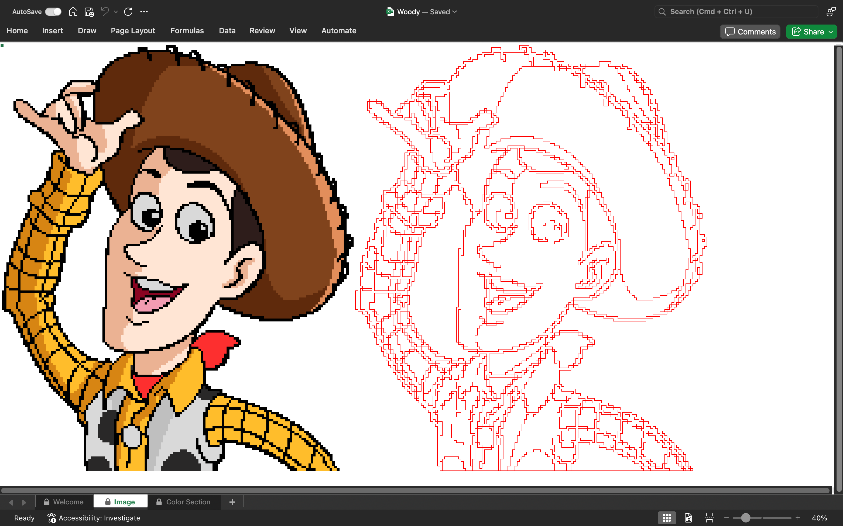 Woody cartoon pixel art