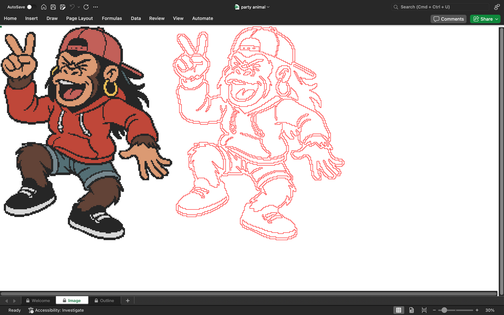 Party Animal pixel art A.I.