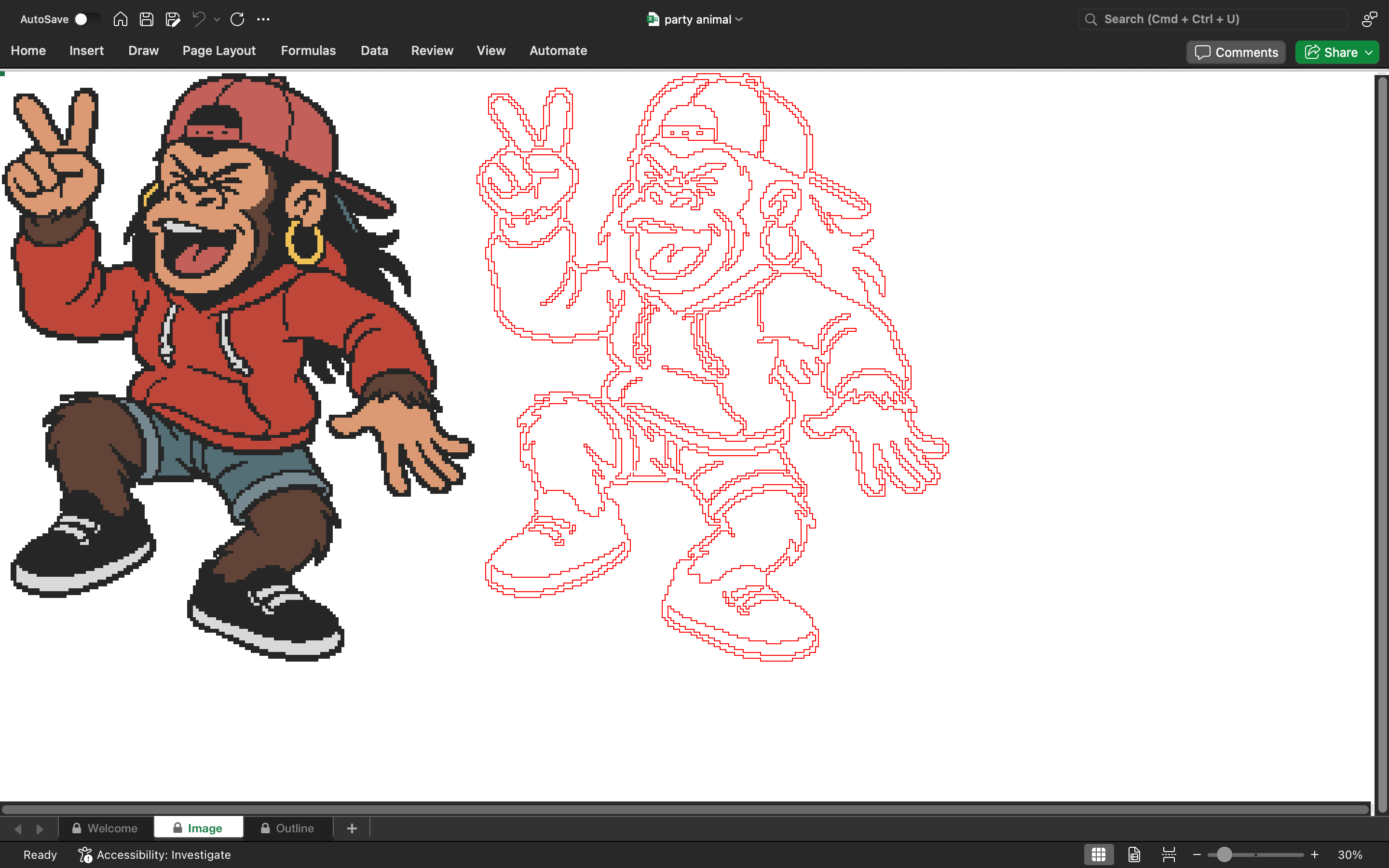 Party Animal pixel art A.I.