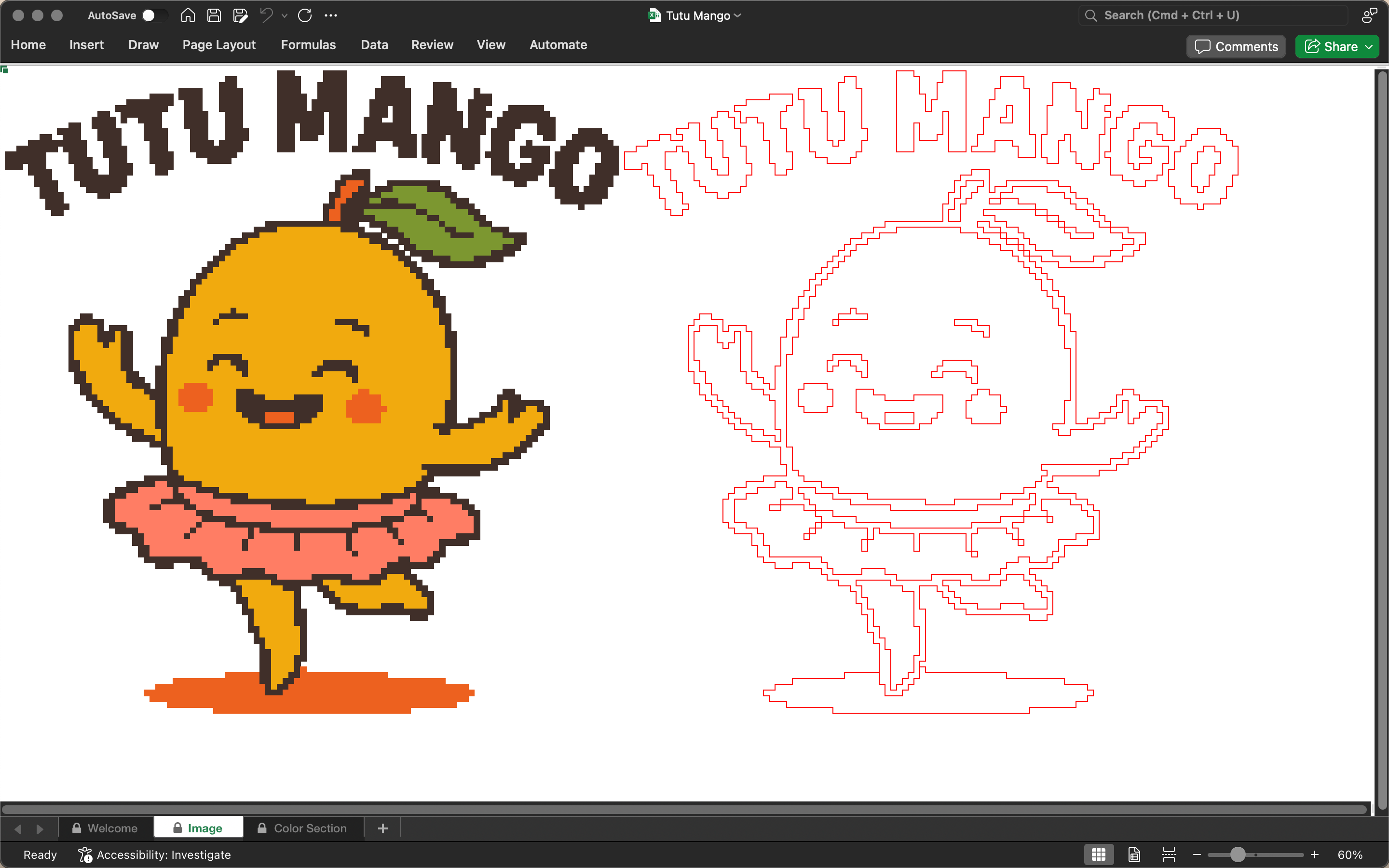 Tutu mango pixel art A.I.