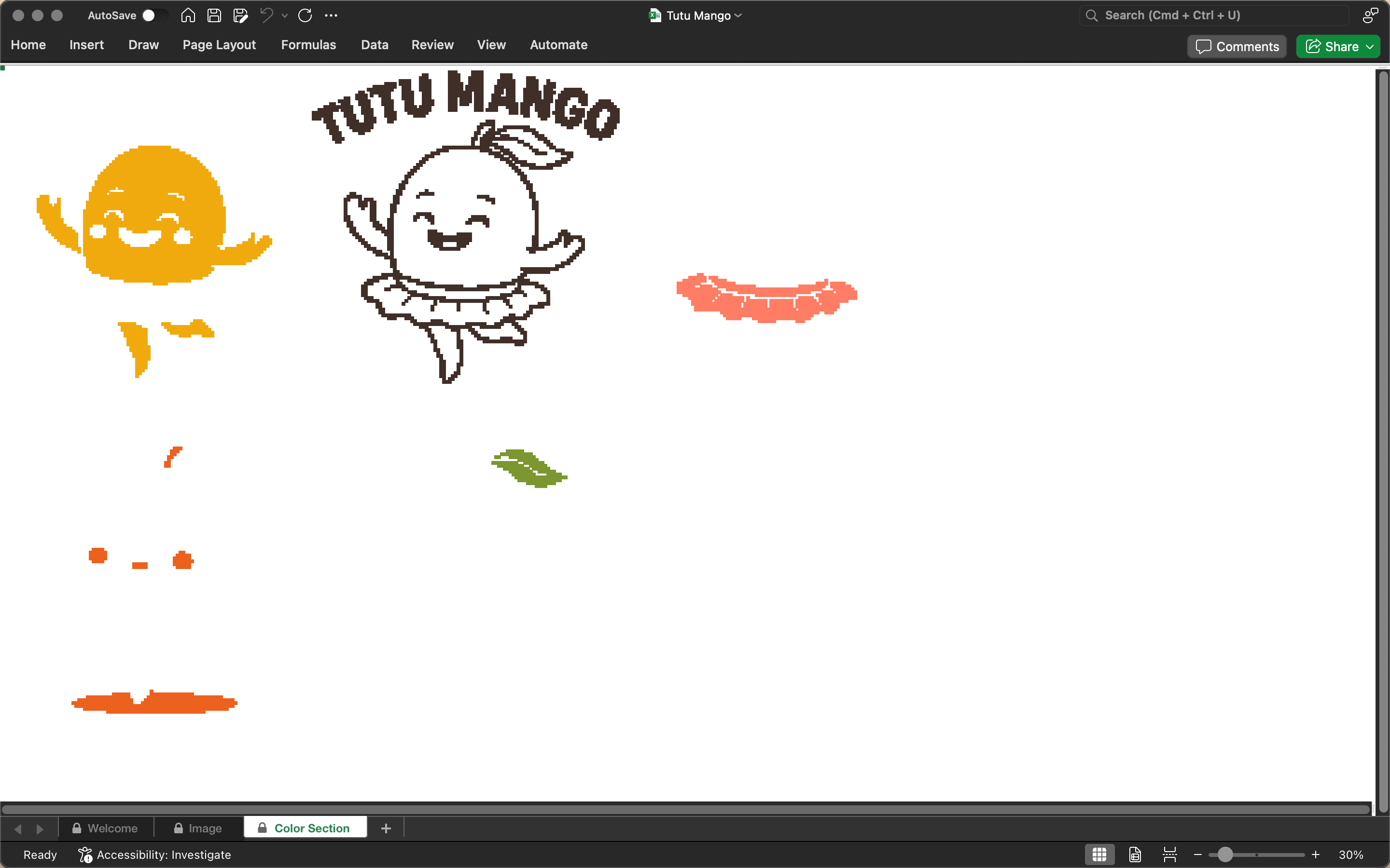 Tutu mango pixel art A.I.