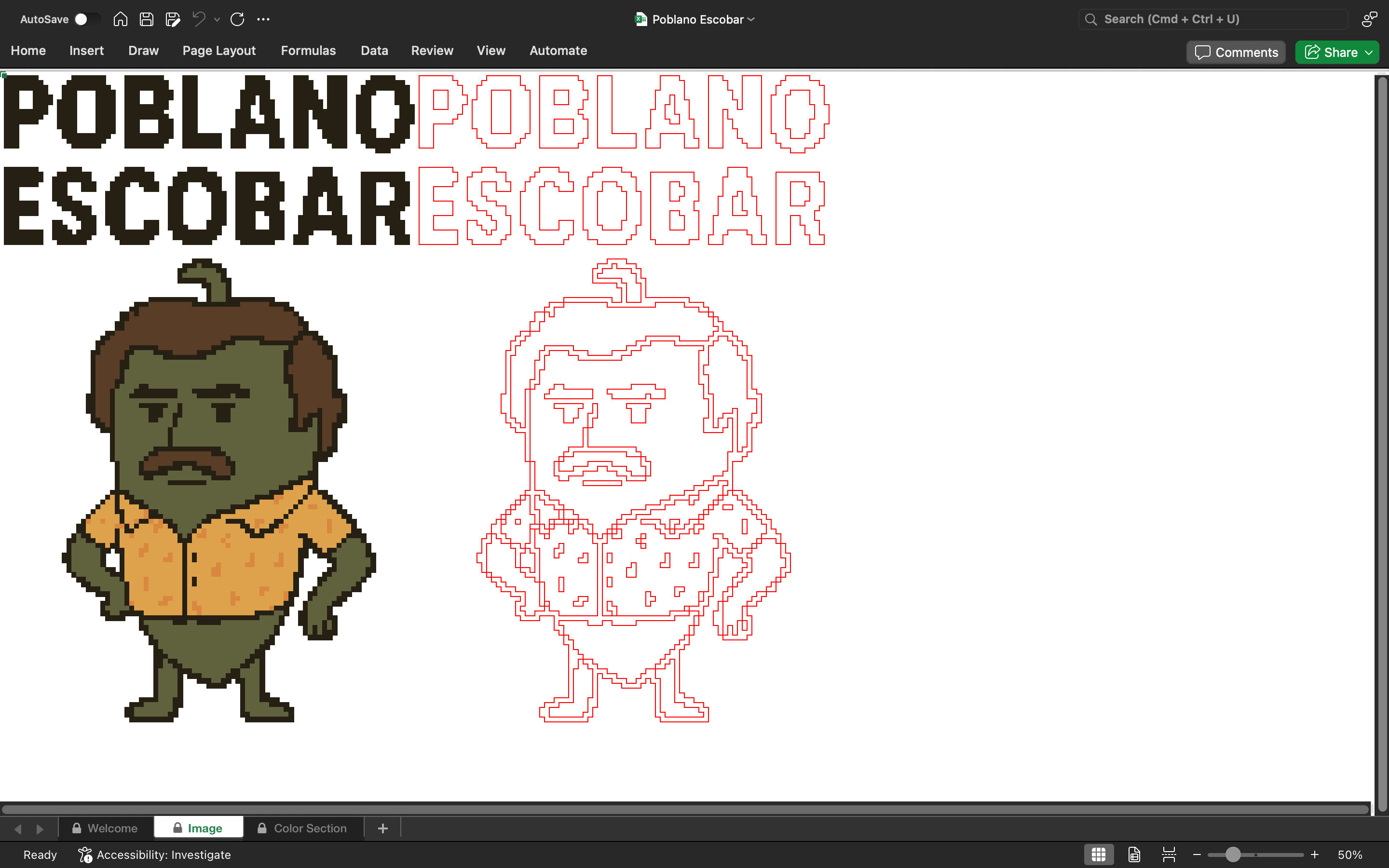 Poblano Escobar pixel art A.I.