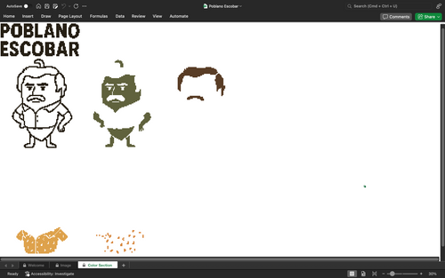 Poblano Escobar pixel art A.I.