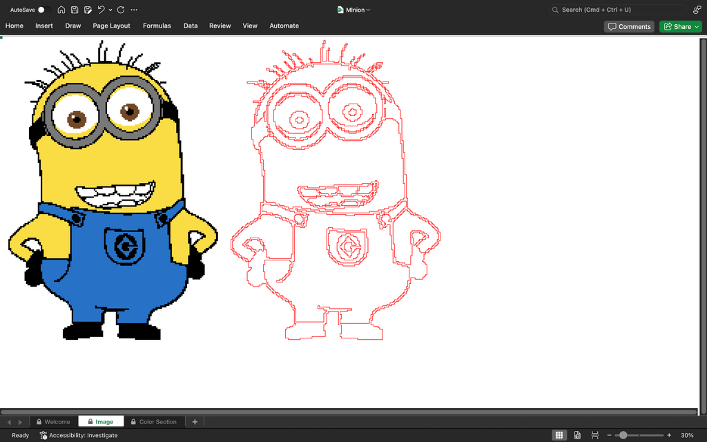 Minion pixel art cartoon