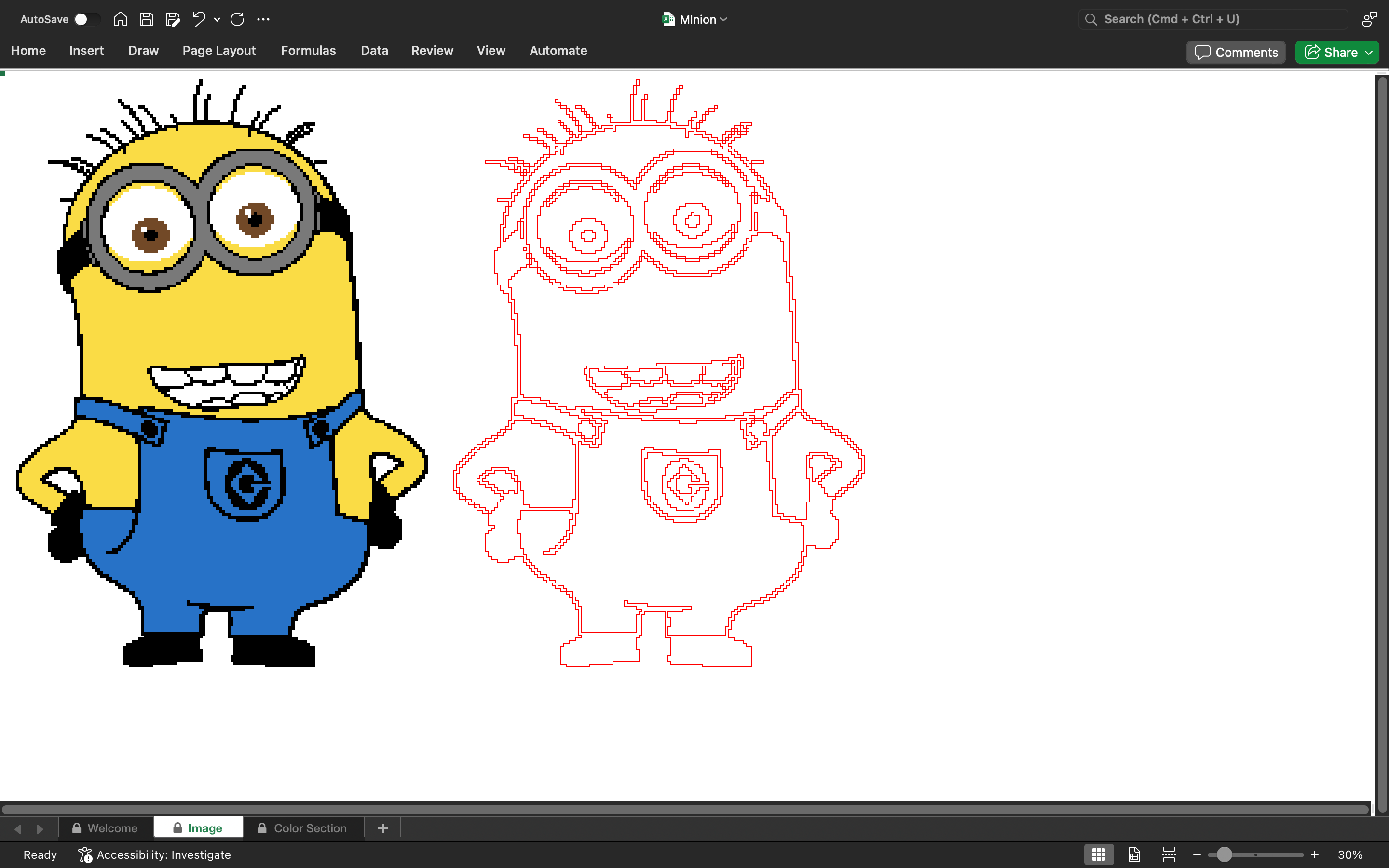 Minion pixel art cartoon