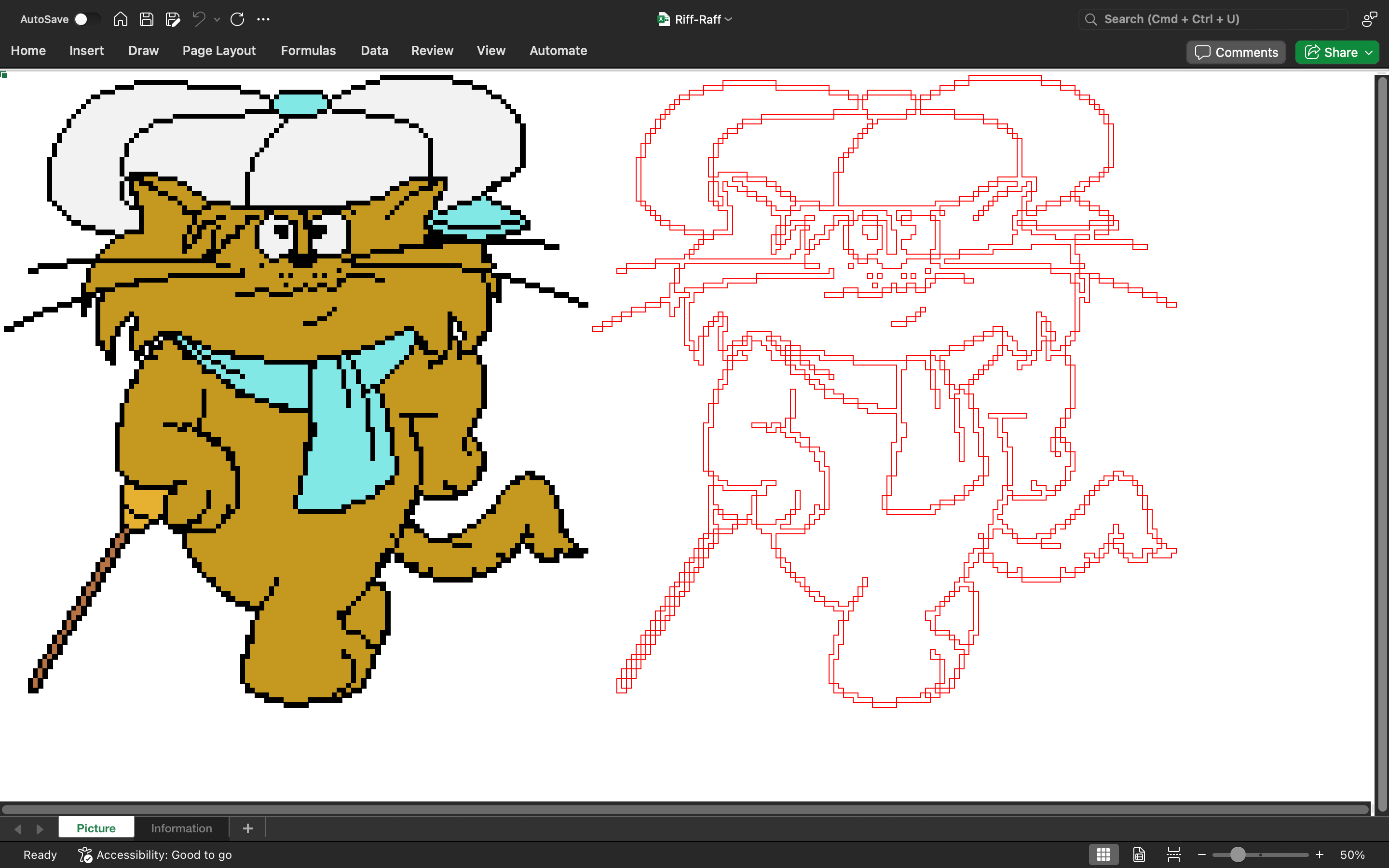 Riff Raff pixel art cartoon