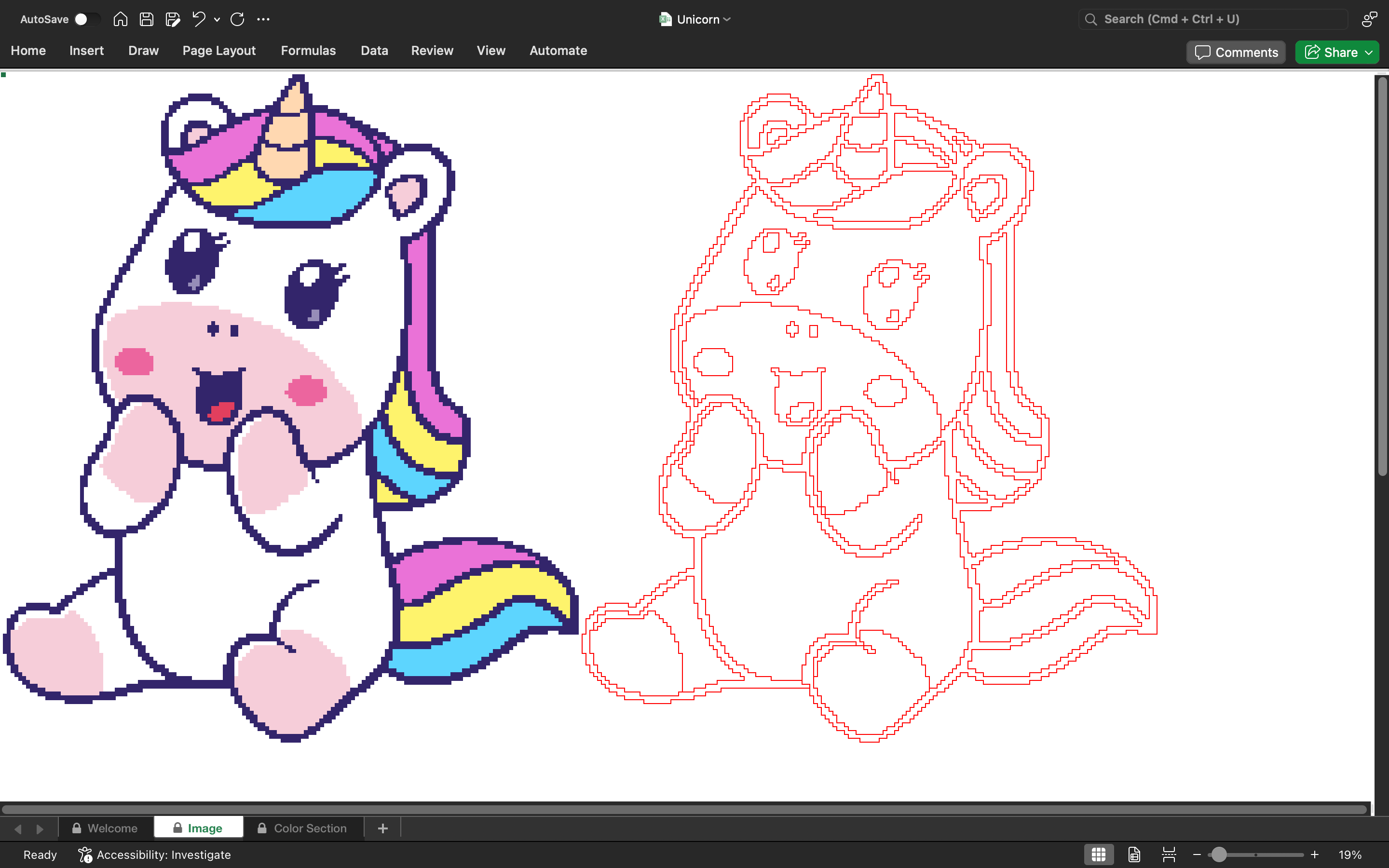 Unicorn pixel art