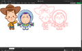 Woody & Buzz pixel art cartoon