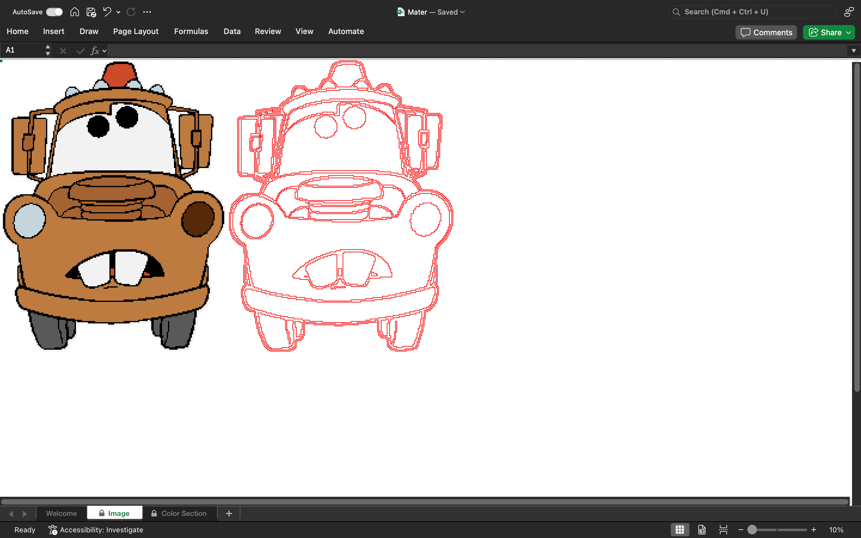 Mater Pixel art cartoon