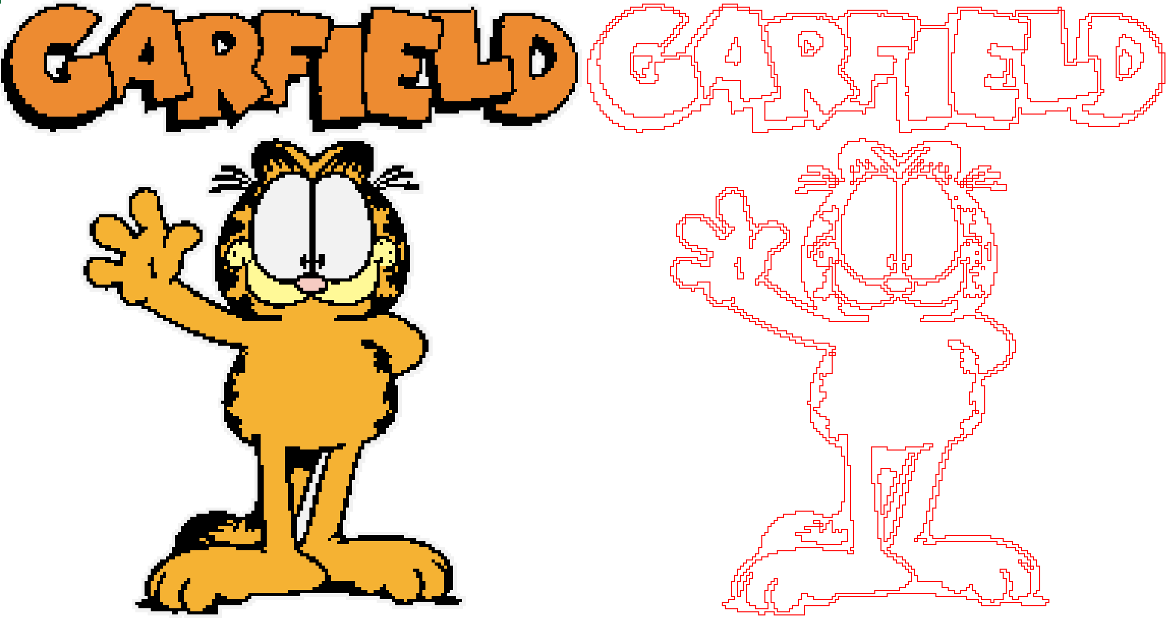 Garfield pixel art cartoon