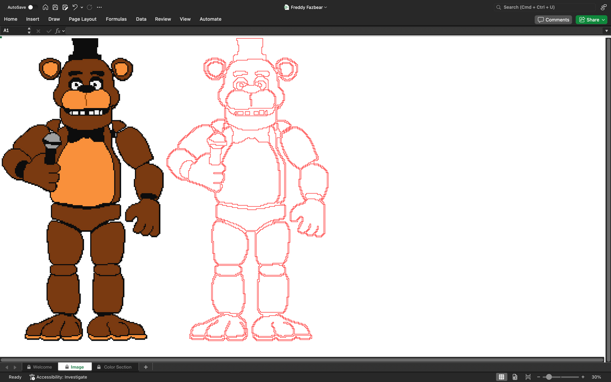 Freddy Fazbear pixel art