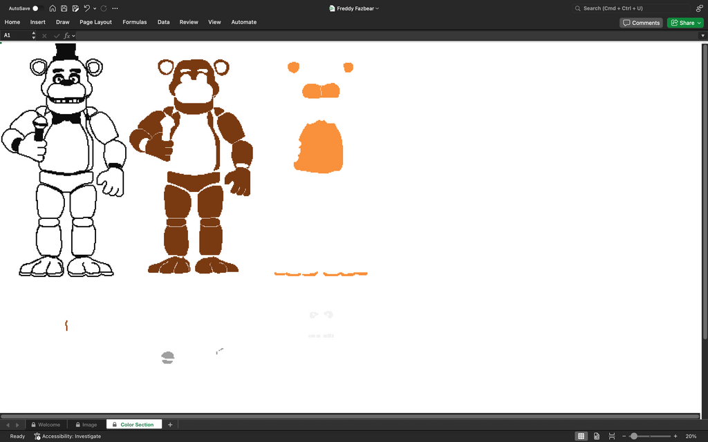 Freddy Fazbear pixel art