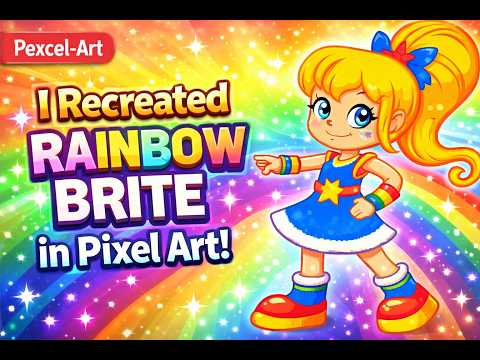 Rainbow Bright Pixel art cartoon